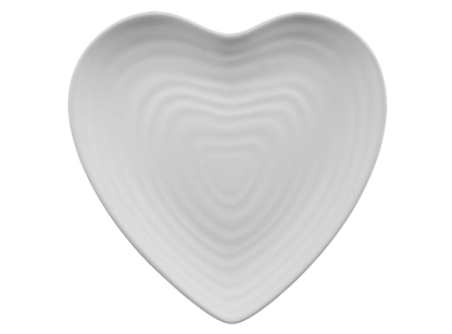 Bisque Stoneware Heart Plate (Case of 4)