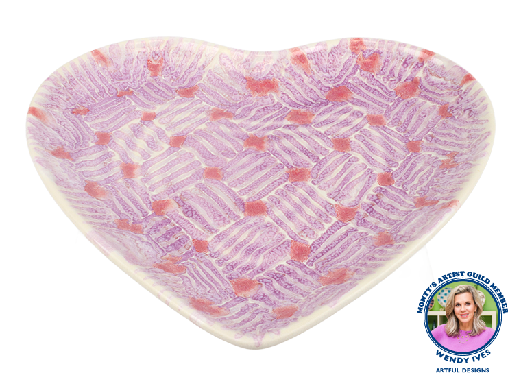 Bisque Stoneware Heart Plate (Case of 4)