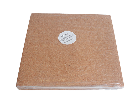 Self-Adhesive Cork Backing - 8" Square (Case of 12)