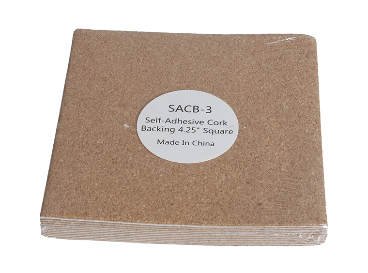 Self-Adhesive Cork Backing - 4.25" Square (Case of 12)