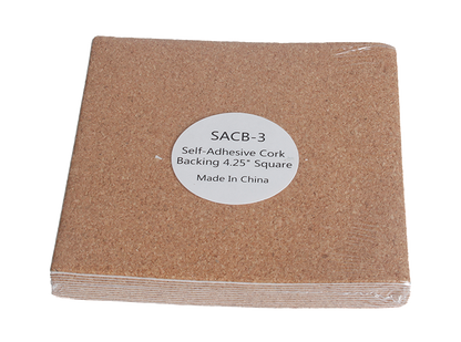 Self-Adhesive Cork Backing - 4.25" Square (Case of 12)