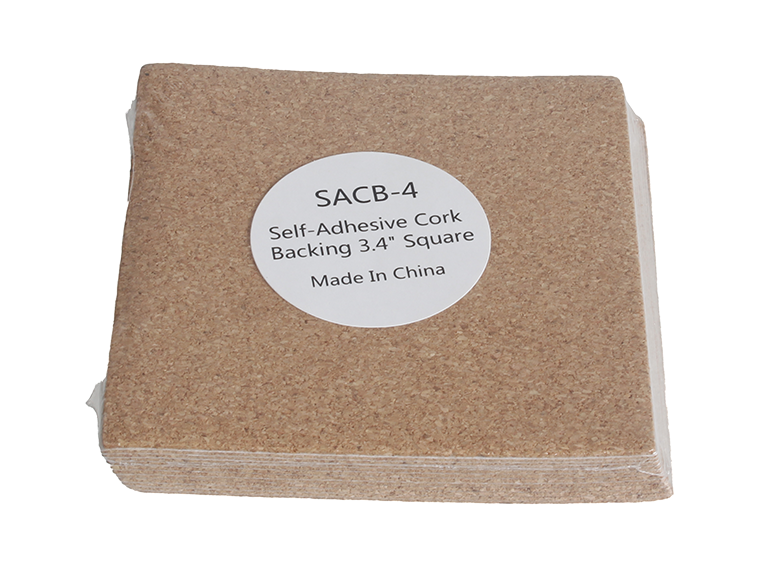 Self-Adhesive Cork Backing - 3.5" Square (Case of 12)
