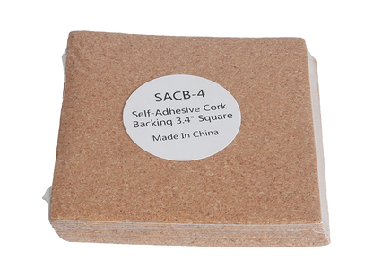 Self-Adhesive Cork Backing - 3.5" Square (Case of 12)