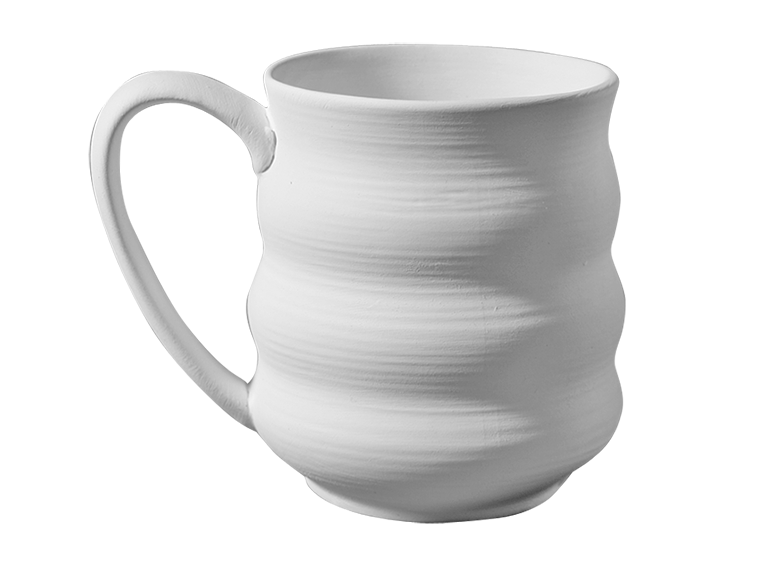Bisque Stoneware Wavy Mug (Case of 6)
