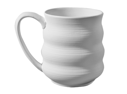 Bisque Stoneware Wavy Mug (Case of 6)