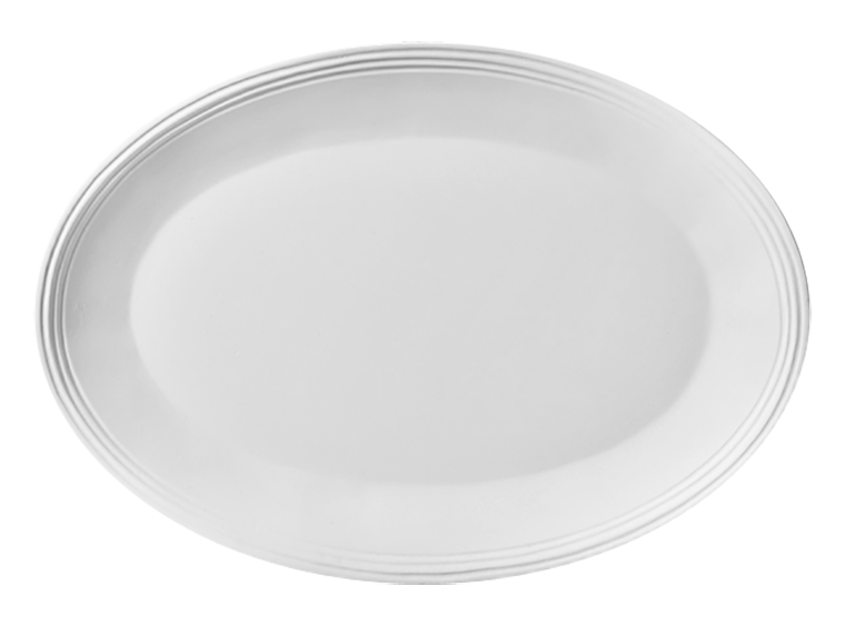 Bisque Stoneware 12" Oval Platter (Case of 4)