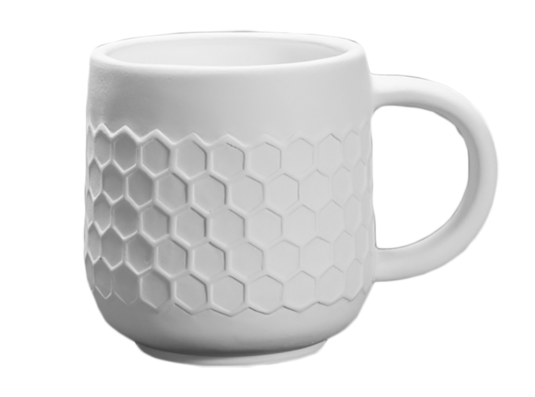 Bisque Stoneware Honeycomb Mug (Case of 4)