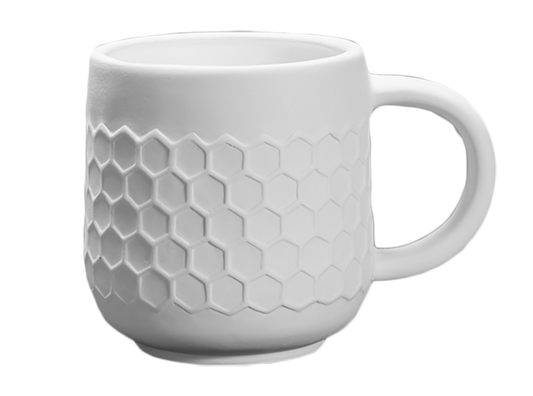 Bisque Stoneware Honeycomb Mug (Case of 4)