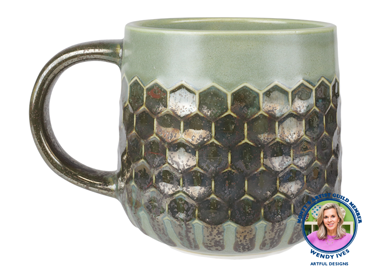 Bisque Stoneware Honeycomb Mug (Case of 4)
