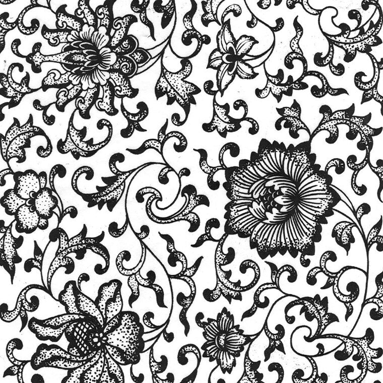 Black Flower 03 Underglaze Decal (Case of 1)