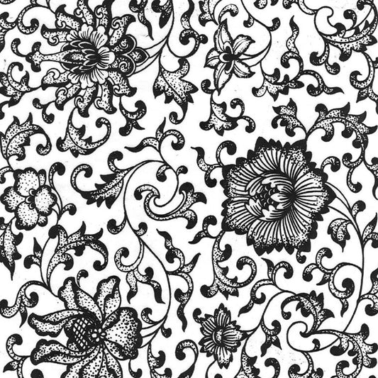 Black Flower 03 Underglaze Decal (Case of 1)