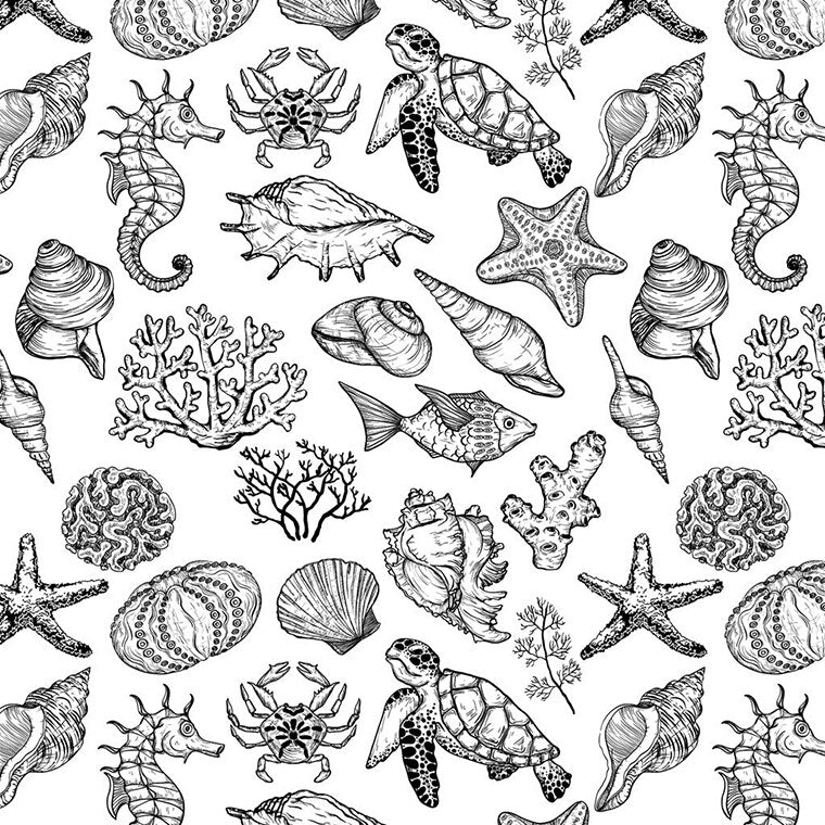 Ocean Mix Creature Underglaze Decal (Case of 1)