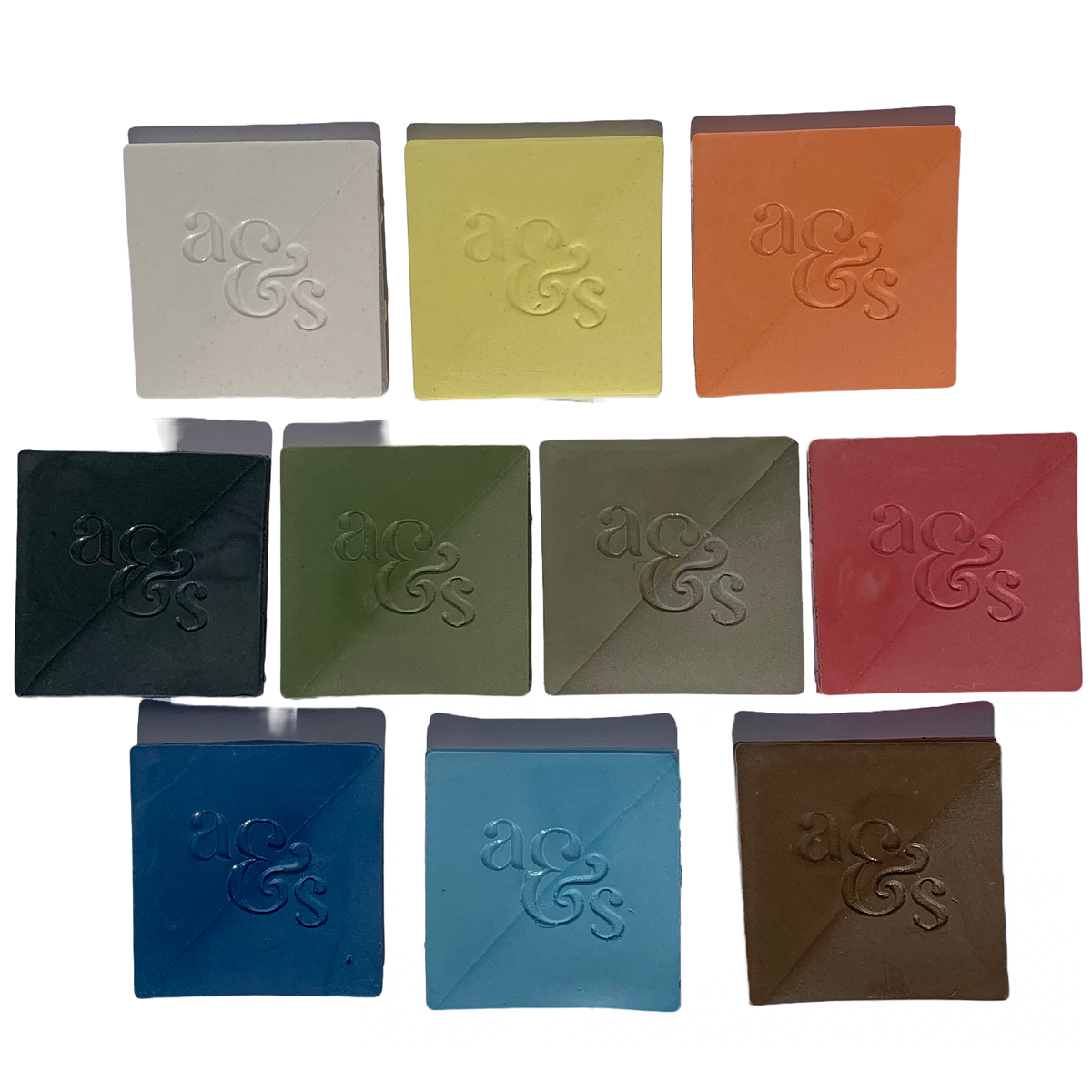 Porcelain Slip Sampler of 10 colors Cone 5-6