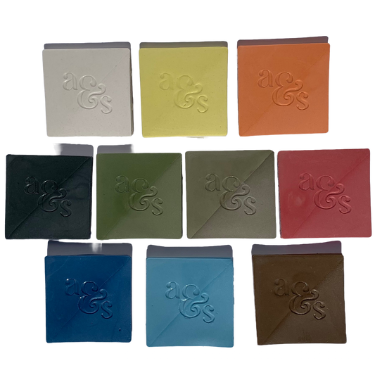 Porcelain Slip Sampler of 10 colors Cone 5-6
