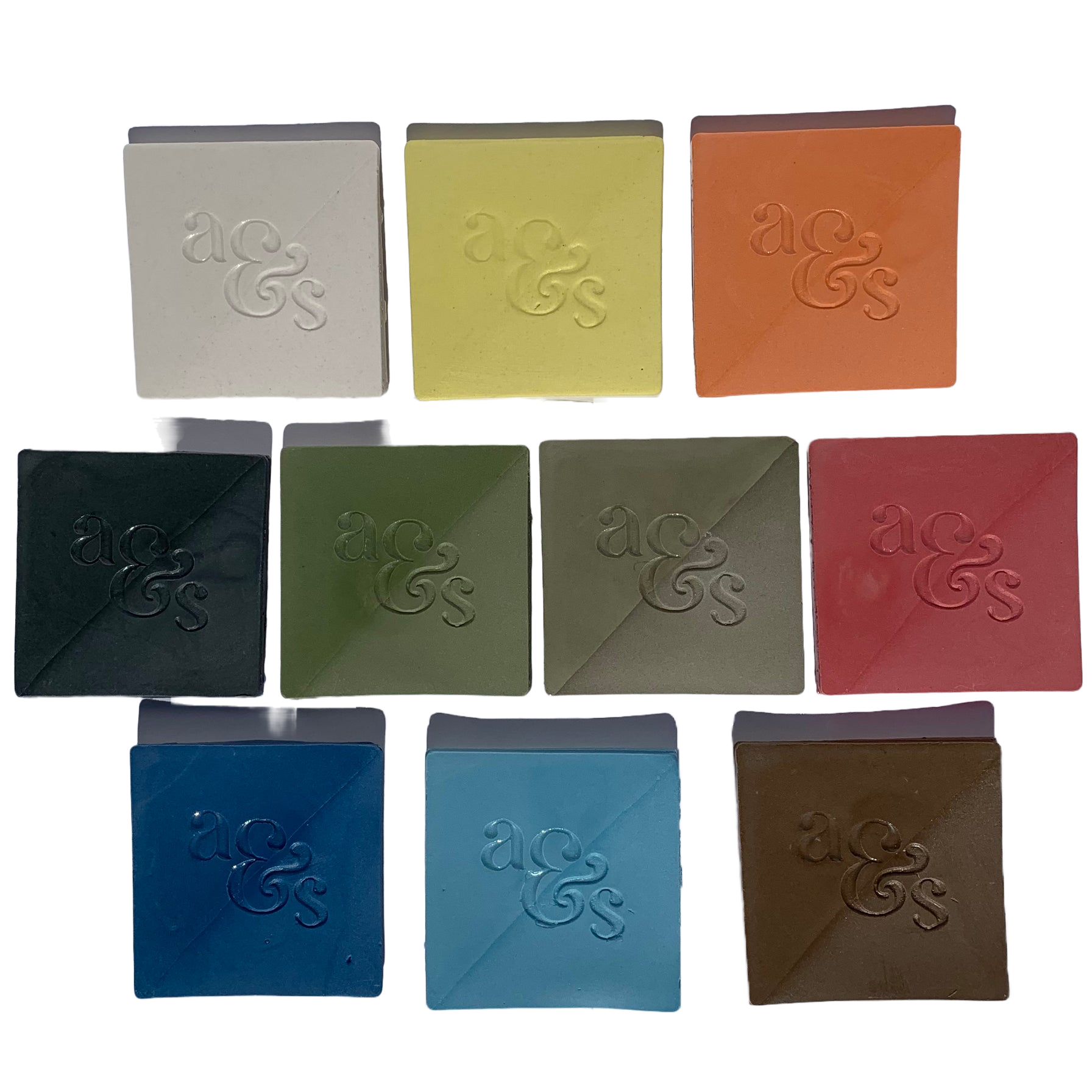 Porcelain Slip Sampler of 10 colors Cone 5-6